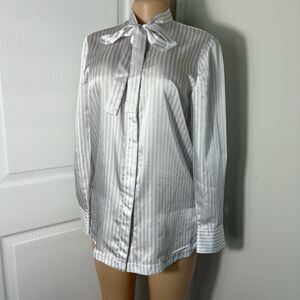BANANA REPUBLIC Parker Womens Shirt XXS Button Down Bow Tie Long Sleeve Office